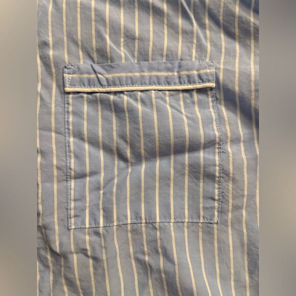 Stars Above Blue and  white striped pajama top shirt button up L - Picture 6 of 9